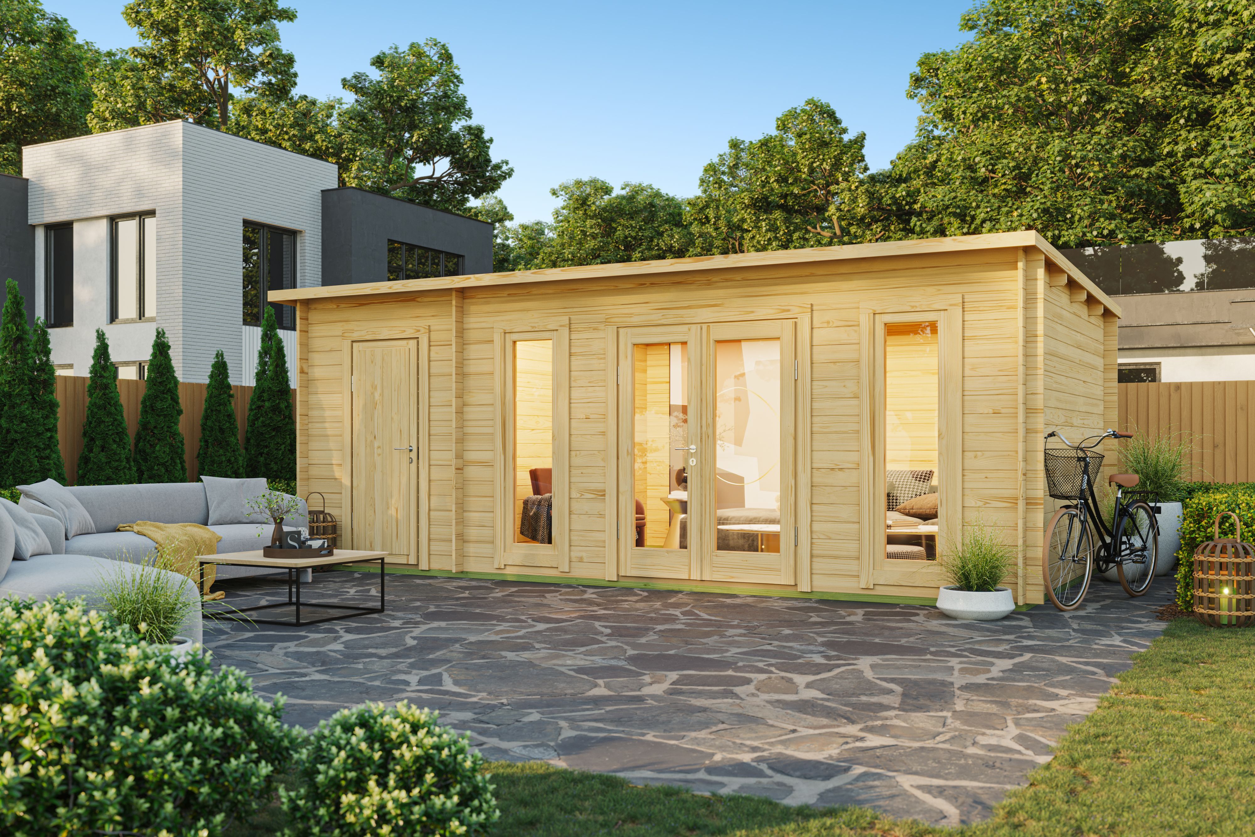 26% Rabatt ! Fjordholz Pultdach Gartenhaus Modell Mali 28 B