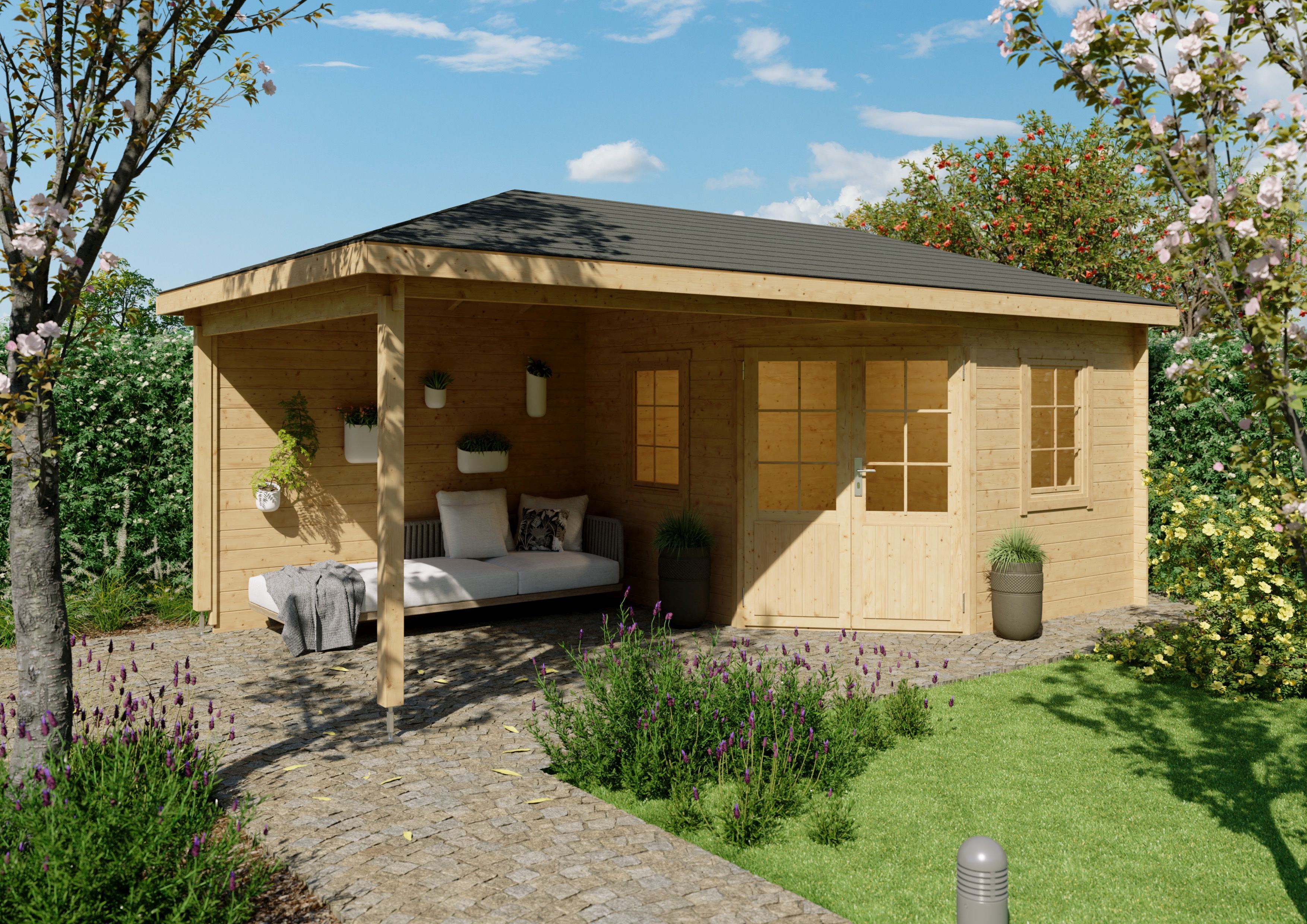 26% Rabatt ! Fjordholz 5-Eck Gartenhaus Modell Evelyn 3C