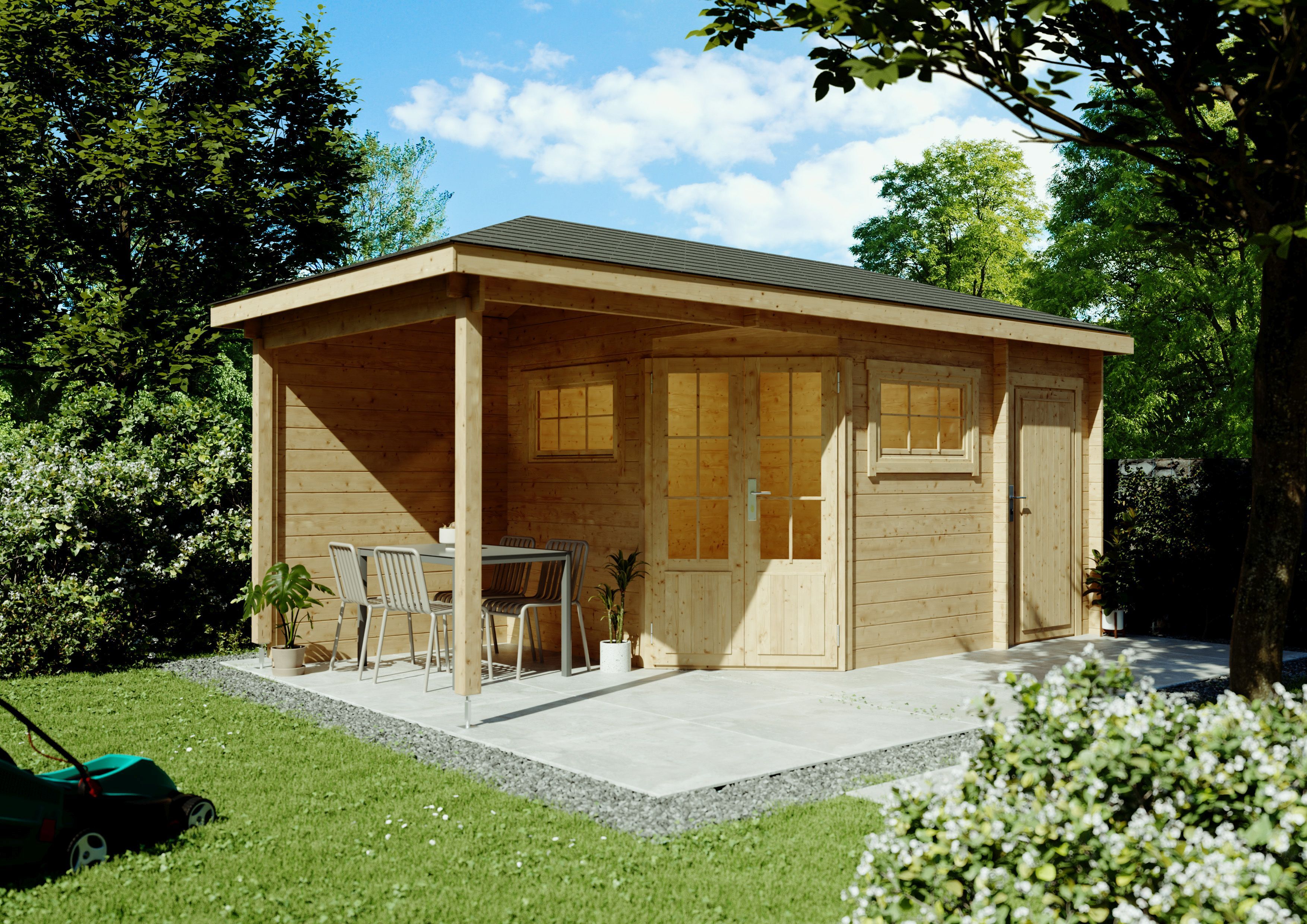 26% Rabatt ! Fjordholz 5-Eck Gartenhaus Modell Evelyn 2E