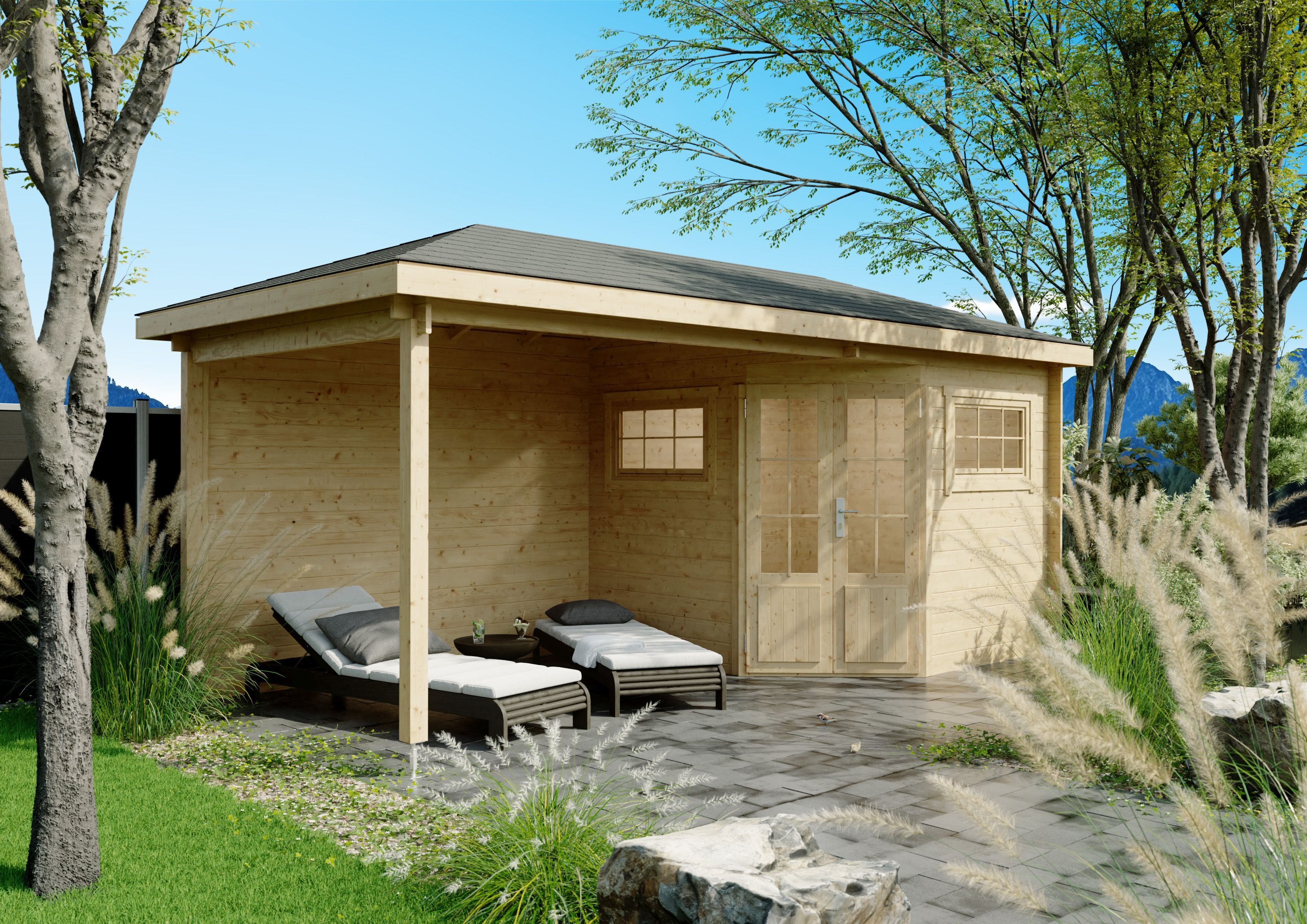 26% Rabatt ! Fjordholz 5-Eck Gartenhaus Modell Evelyn 2C