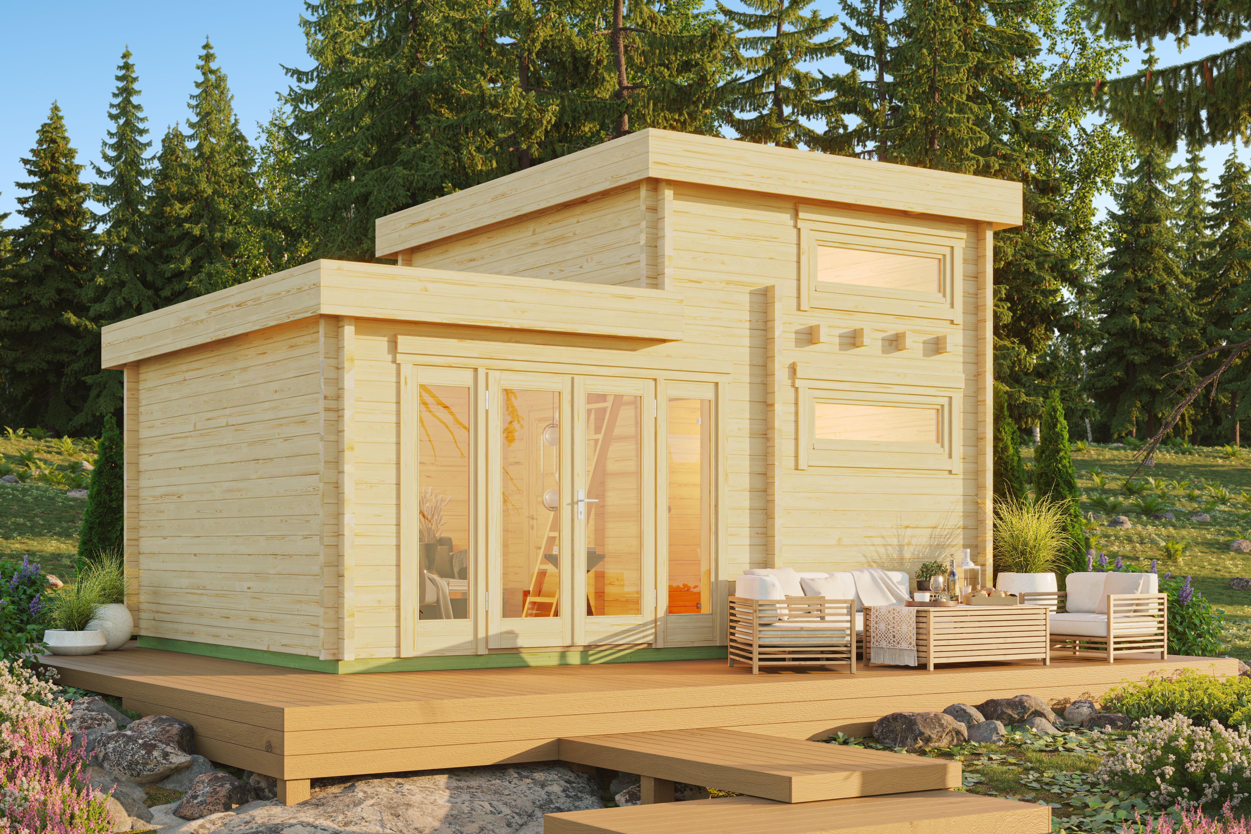 26% Rabatt ! Fjordholz Gartenhaus Modell Olymp 70