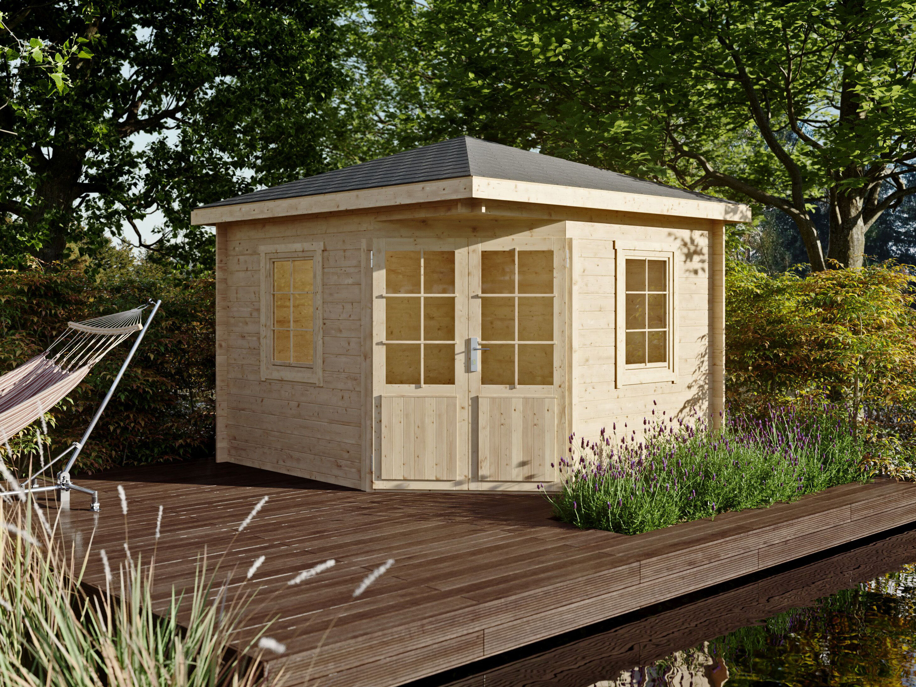 26% Rabatt ! Fjordholz 5-Eck Gartenhaus Modell Evelyn 3A