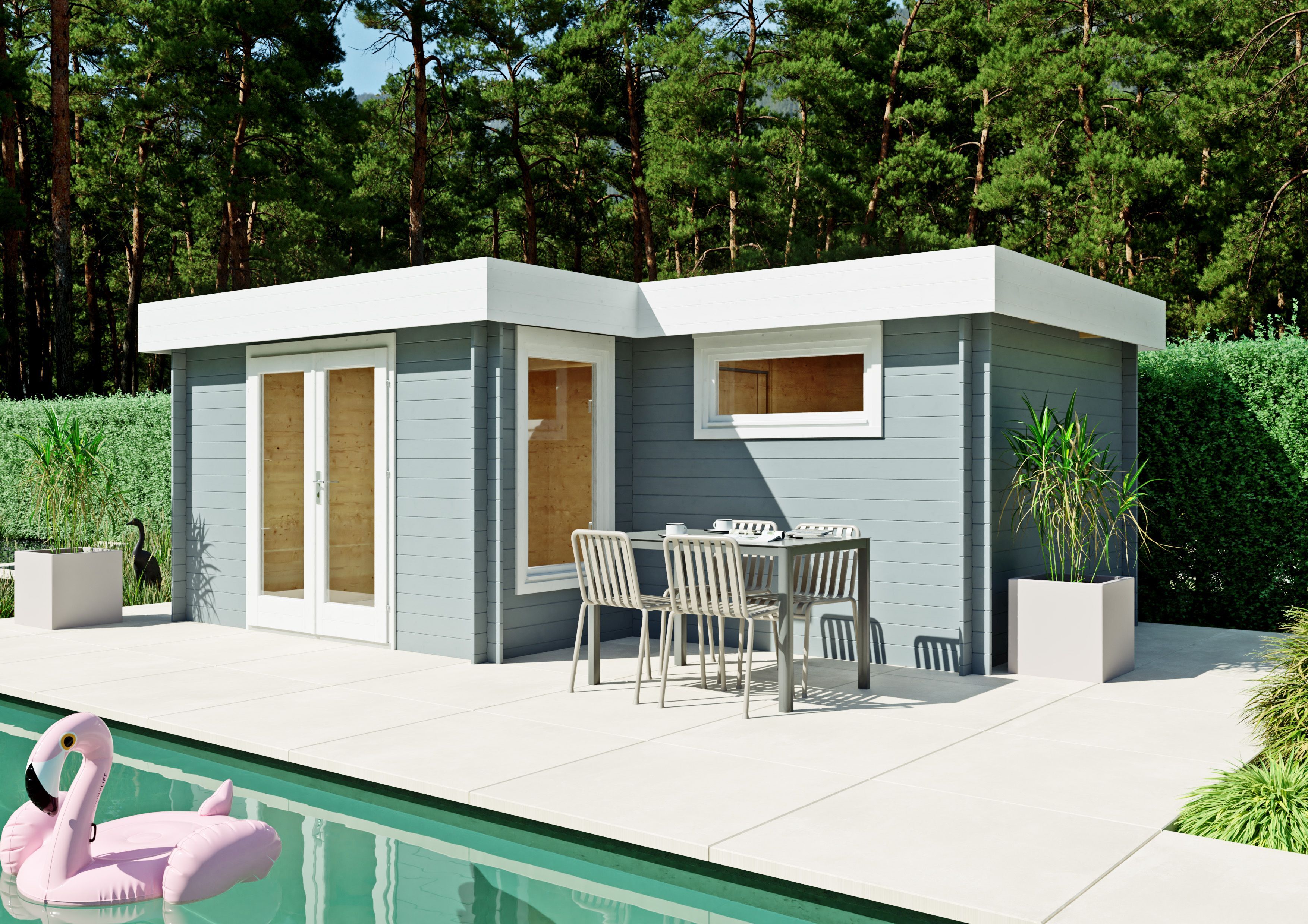 26% Rabatt ! Fjordholz Flachdach Gartenhaus Modell Tobi 28 A