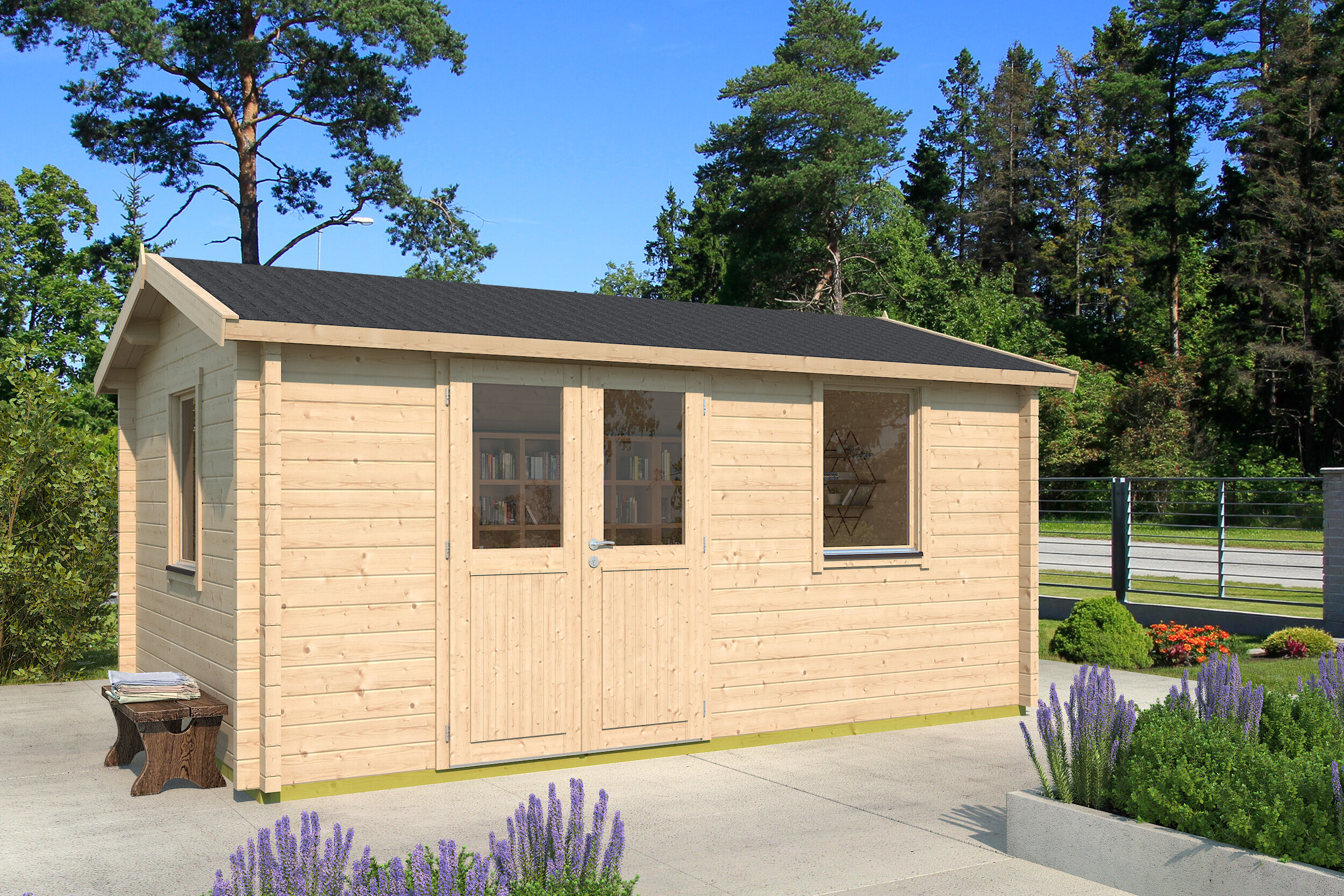 26% Rabatt ! Fjordholz Gartenhaus Modell Narvic 70 E