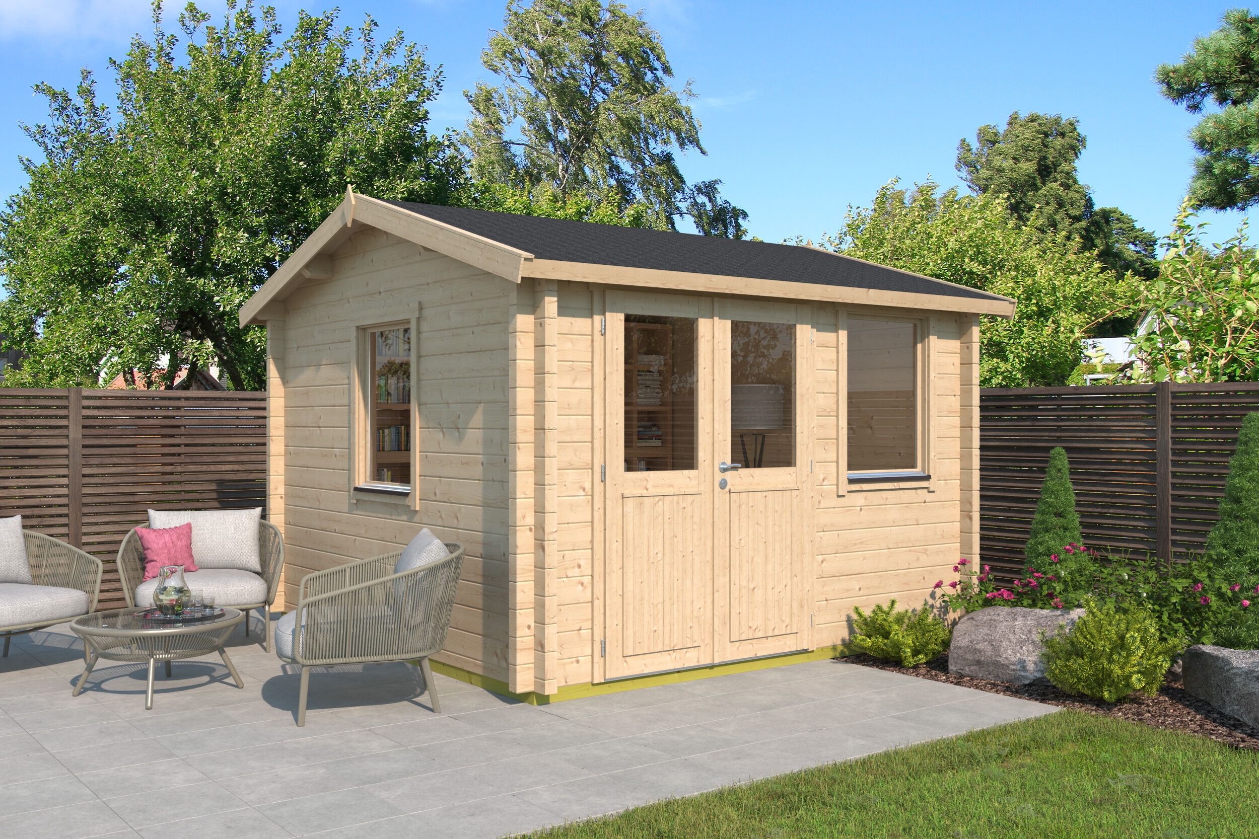 26% Rabatt ! Fjordholz Gartenhaus Modell Narvic 70 C