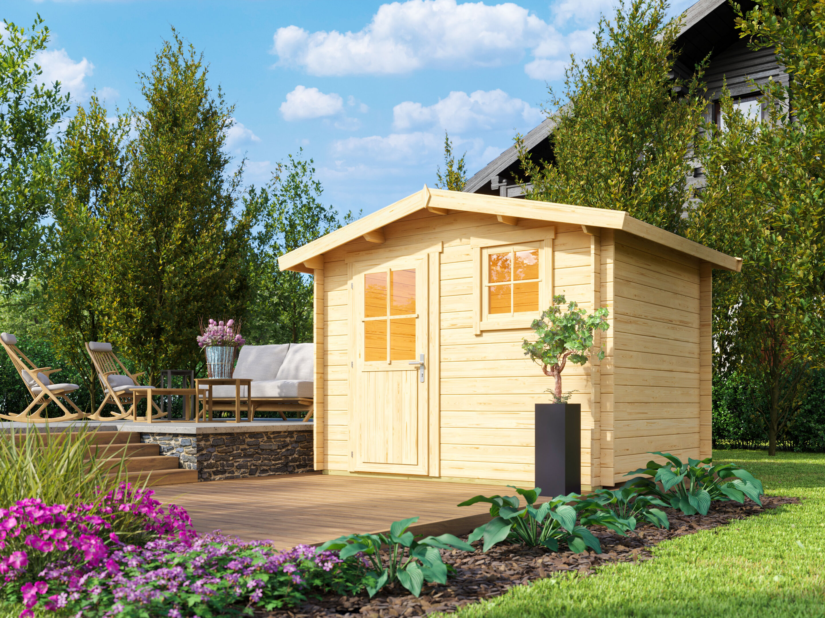 26% Rabatt ! Fjordholz Satteldach Gartenhaus Modell Eliza 2B