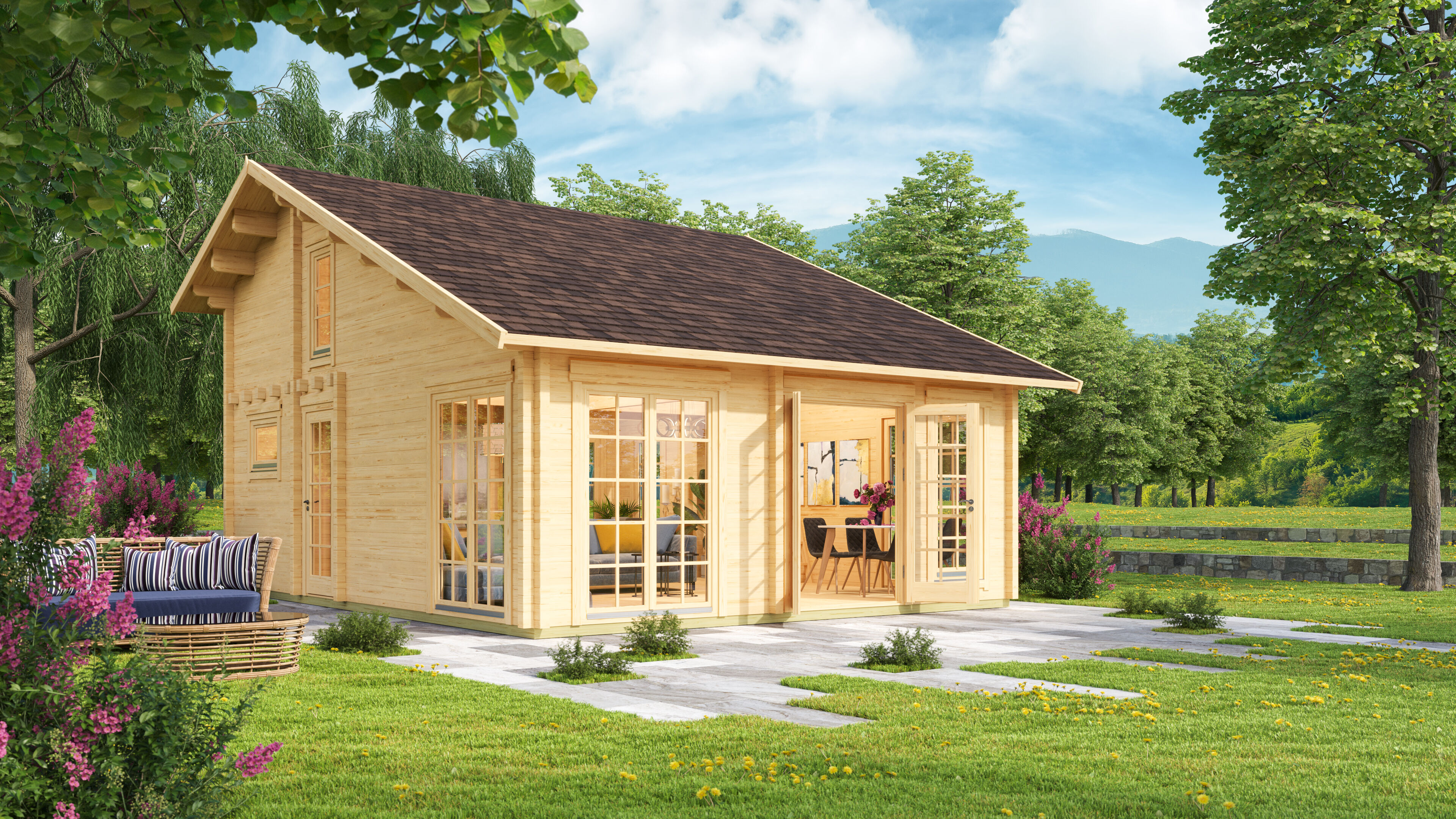 26% Rabatt ! Ferien- und Freizeit Haus Modell List 90 aus Holz