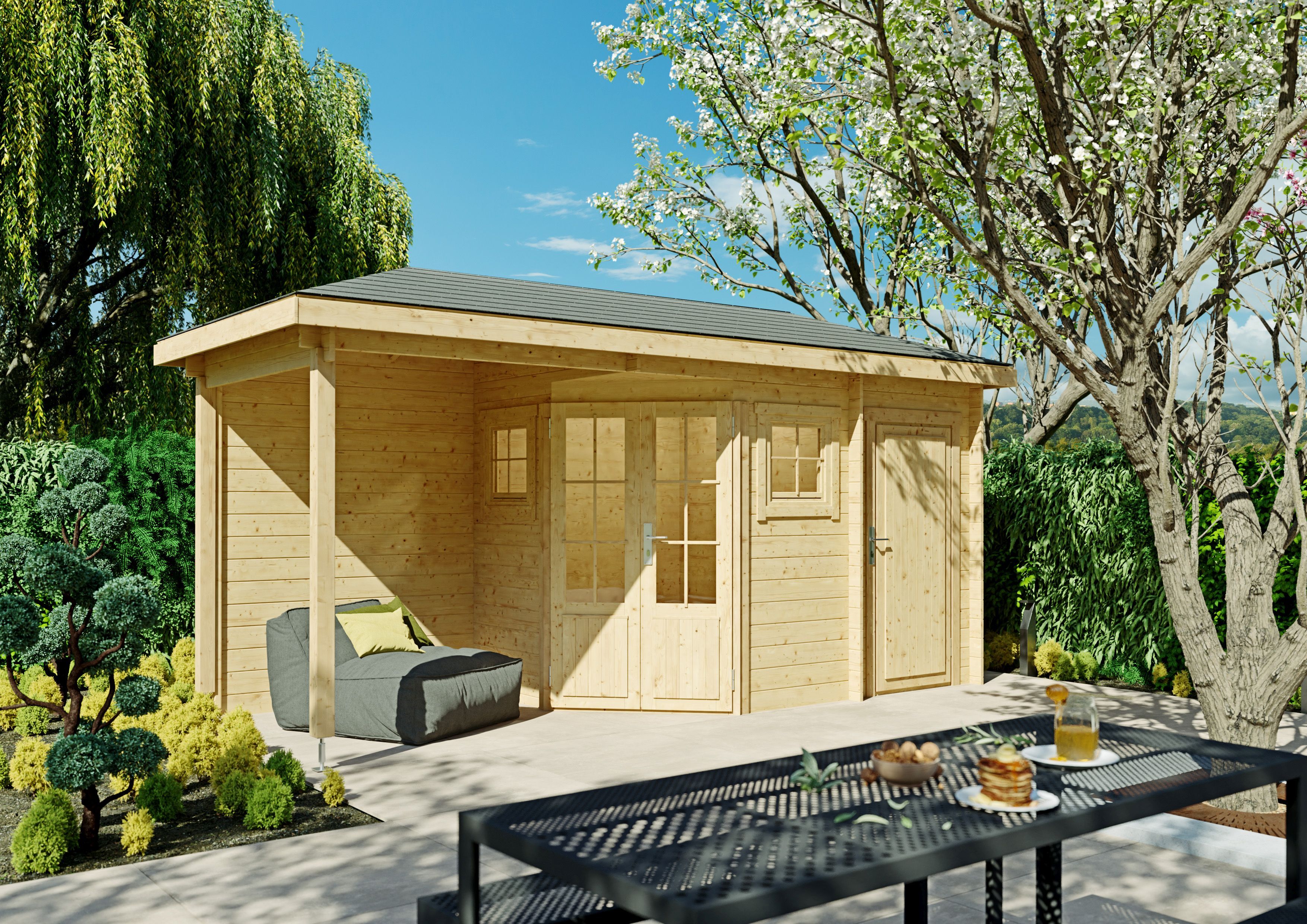 26% Rabatt ! Fjordholz 5-Eck Gartenhaus Modell Evelyn 1E