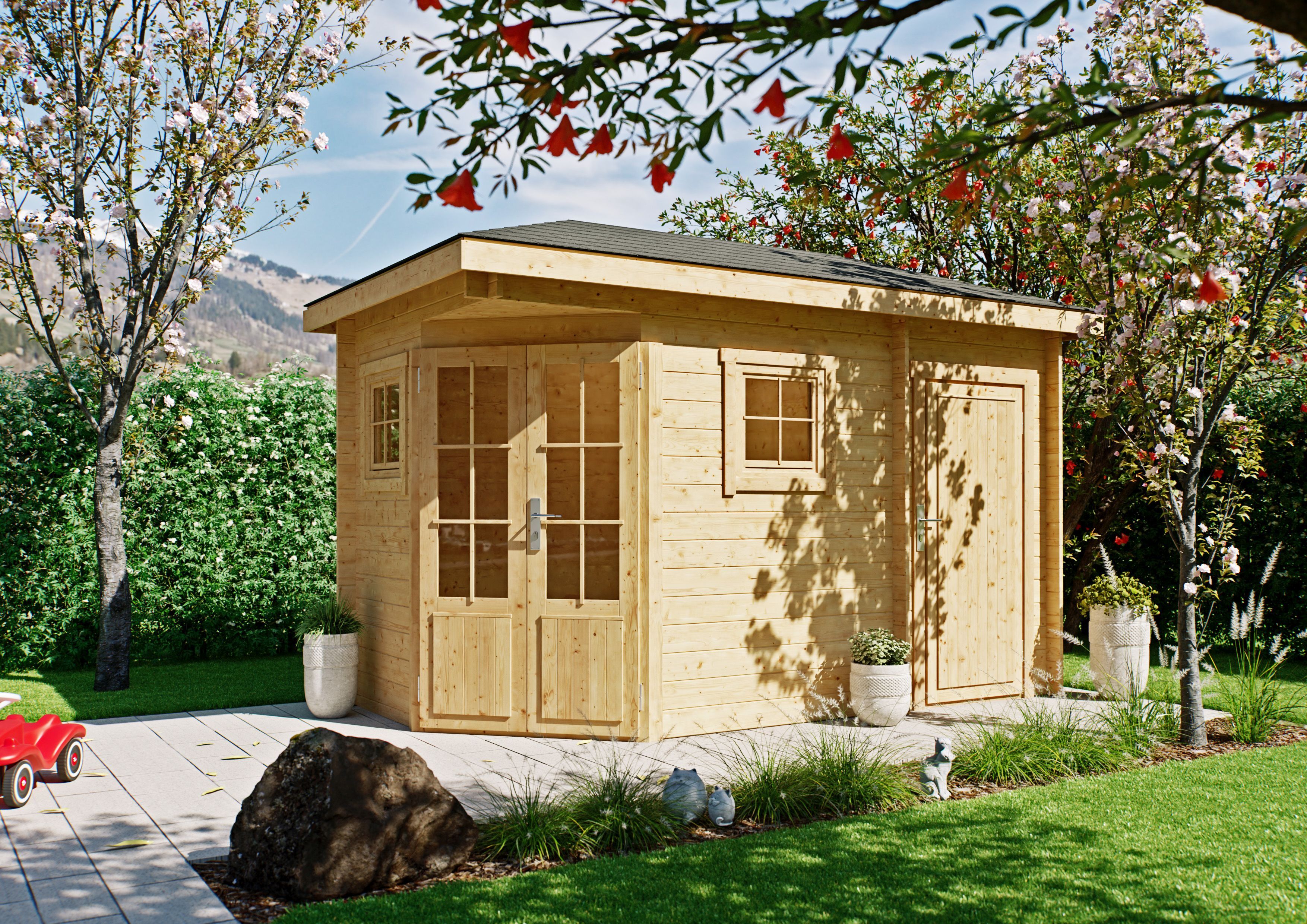 26% Rabatt ! Fjordholz 5-Eck Gartenhaus Modell Evelyn 1D