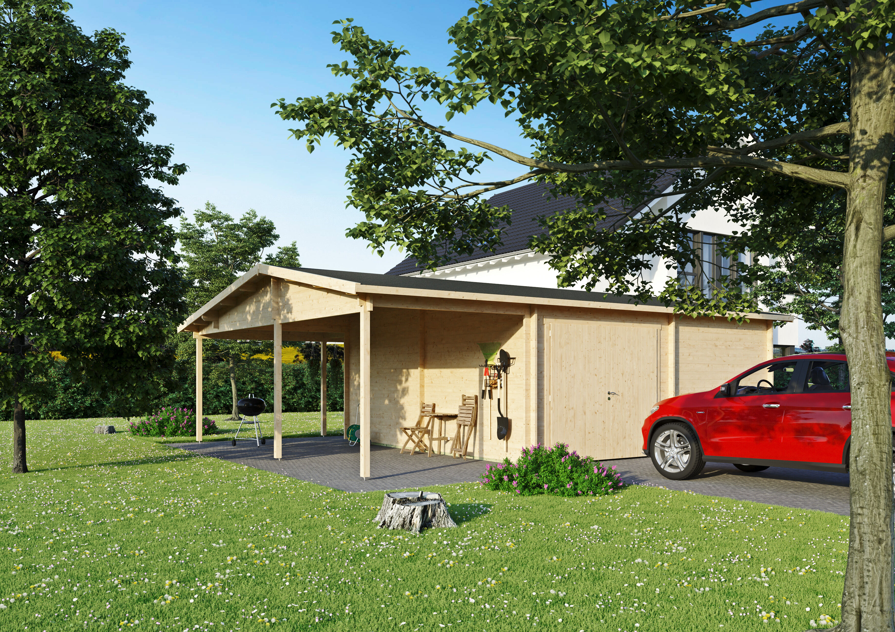 26% Rabatt ! Fjordholz Holzgarage Modell Föhr 44