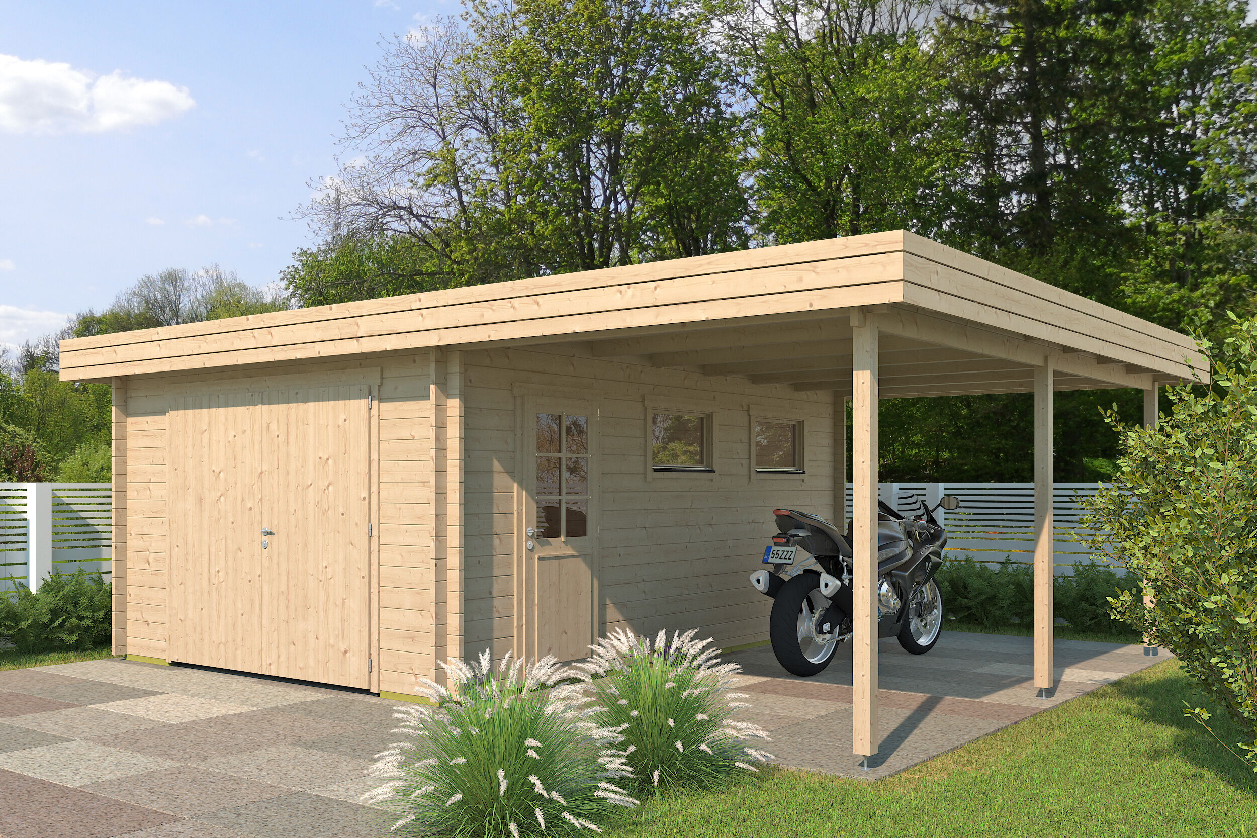 26% Rabatt ! Fjordholz Holzgarage Modell Holstein 70