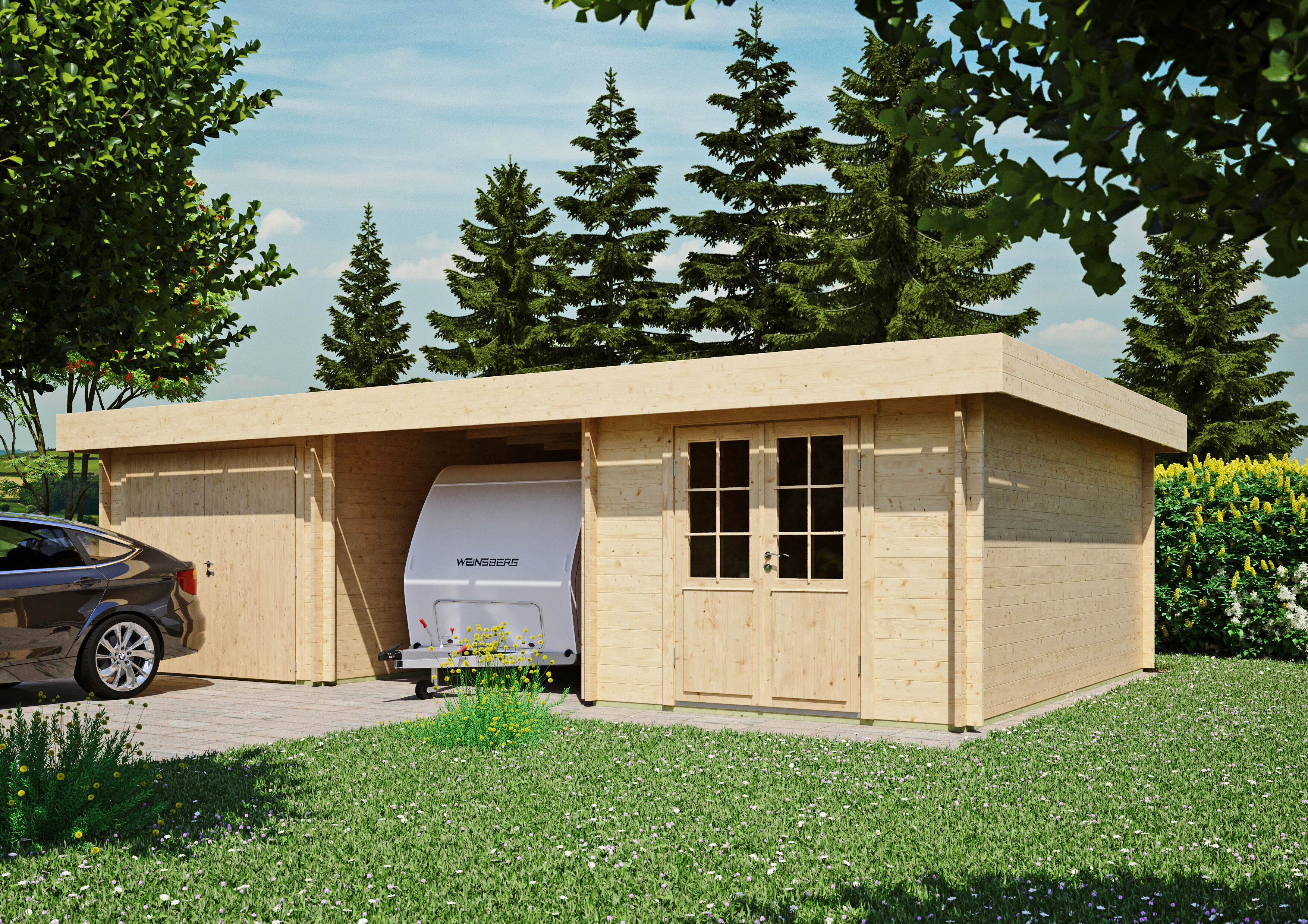 26% Rabatt ! Fjordholz Holzgarage Modell Schönberg 44
