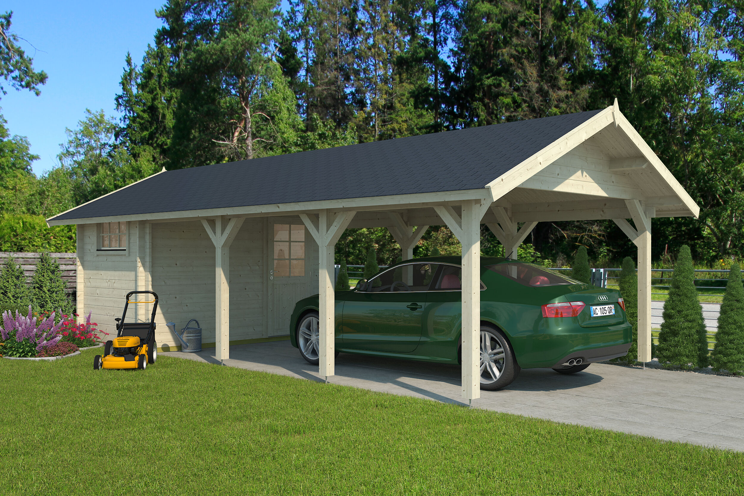 26% Rabatt ! Fjordholz Carport mit Abstellraum  Modell Abri 70