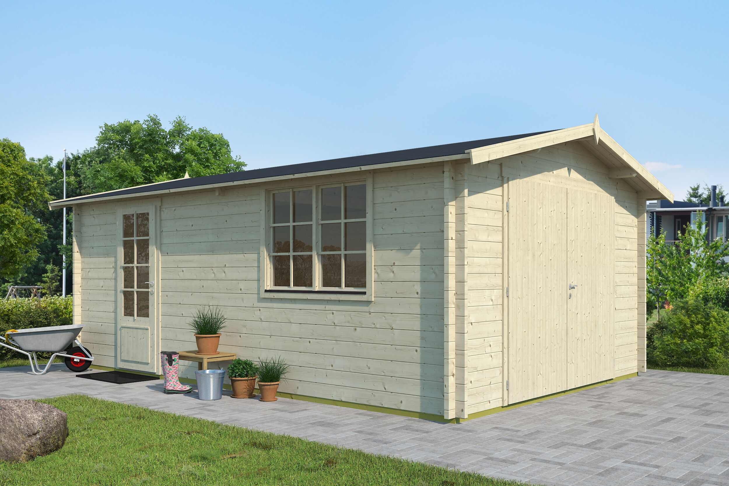 26% Rabatt ! Fjordholz Holzgarage Modell Paris 44 A