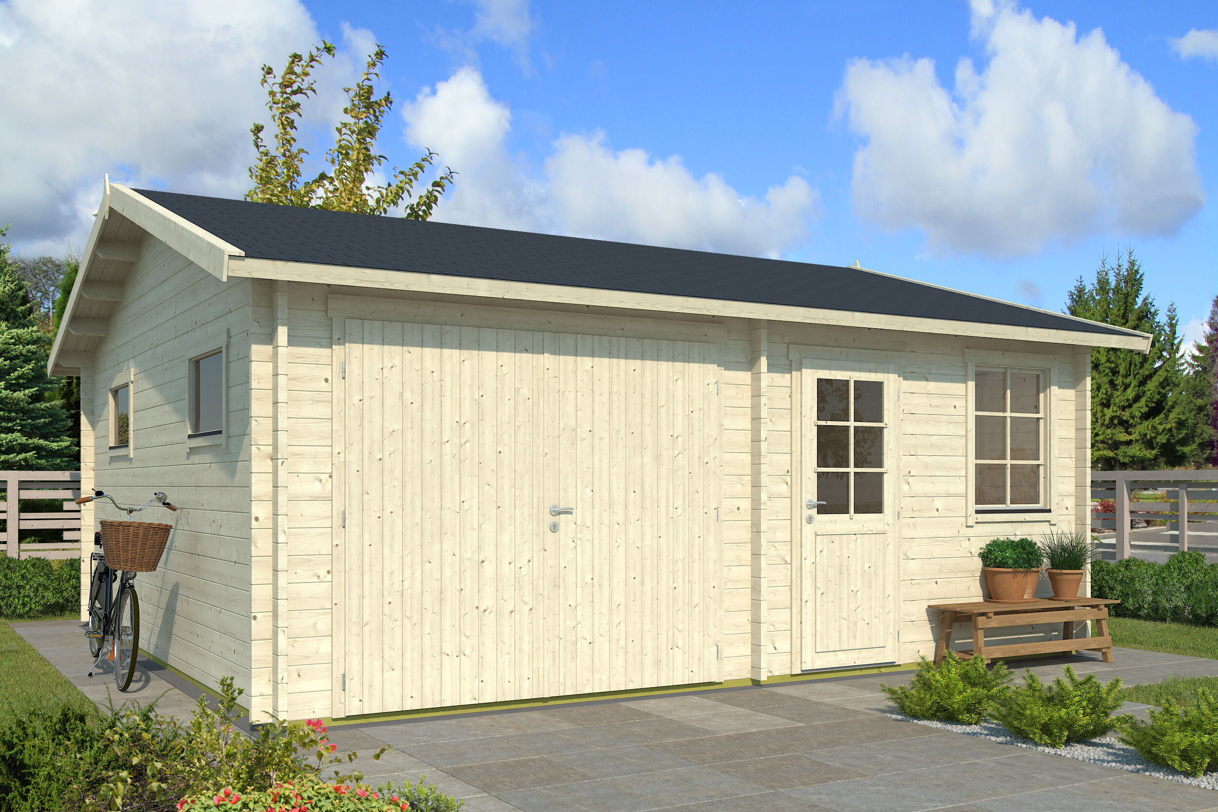 26% Rabatt ! Fjordholz Holzgarage Modell Anton 70 B