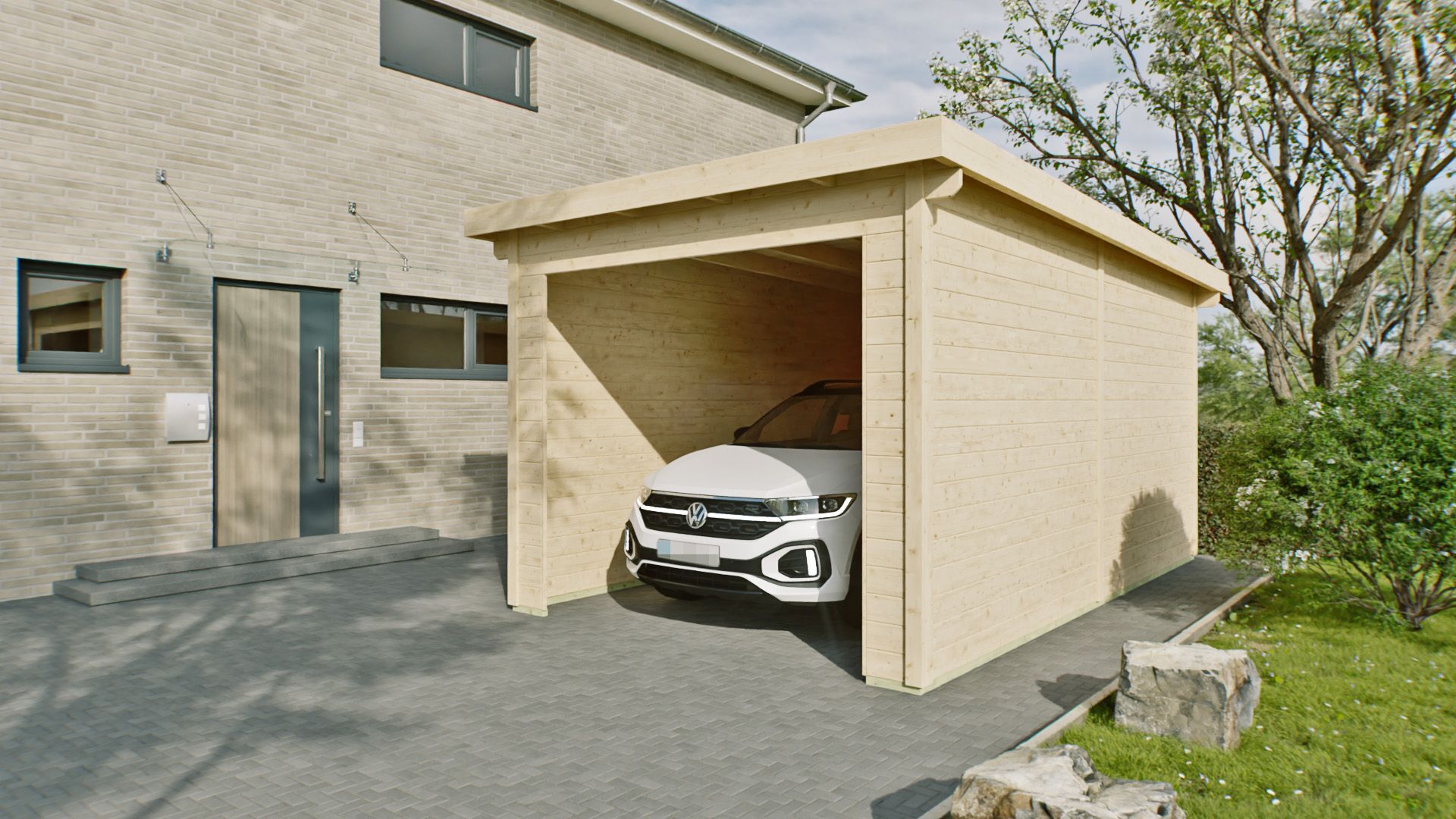 26% Rabatt ! Fjordholz Holzgarage / Carport Modell Anja 28